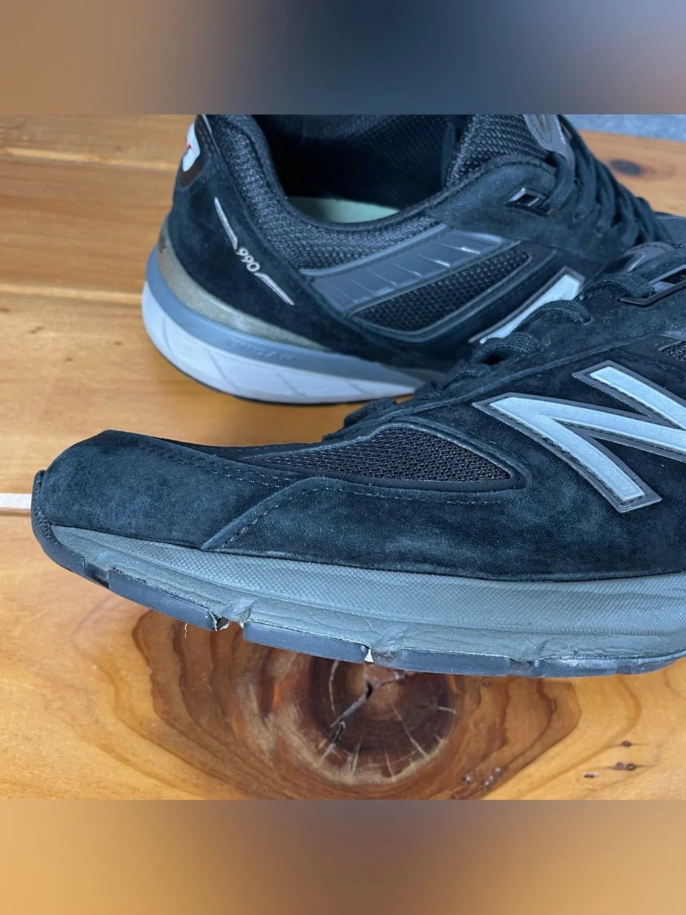 New Balance 990v5 Men's Size 14 D Black Silver Made In USA Running Shoes M990BK5